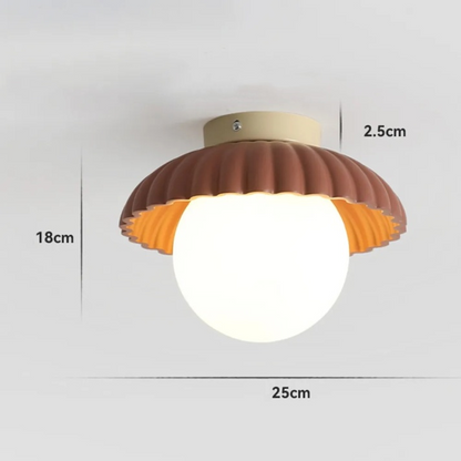 Iron gangloftlampe | Moderne glas- og metalloftlampe uden kant
