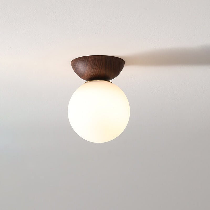 Lampada da soffitto stile giapponese | Design minimalista in legno e vetro
