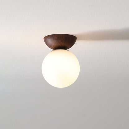 Lampada da soffitto stile giapponese | Design minimalista in legno e vetro