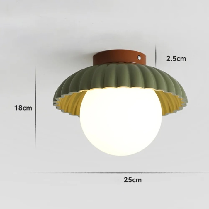 Iron gangloftlampe | Moderne glas- og metalloftlampe uden kant