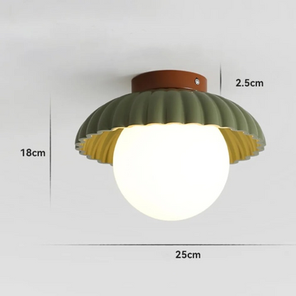 Iron gangloftlampe | Moderne glas- og metalloftlampe uden kant