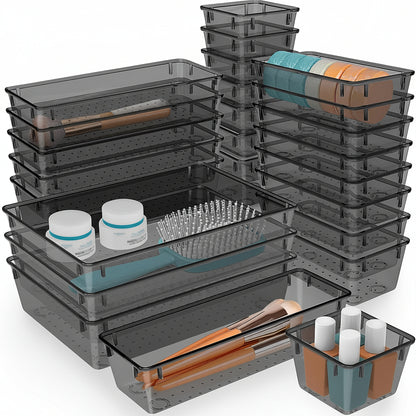 Set di vassoi in plastica per organizzare i cassetti Cucina Ufficio Bagno