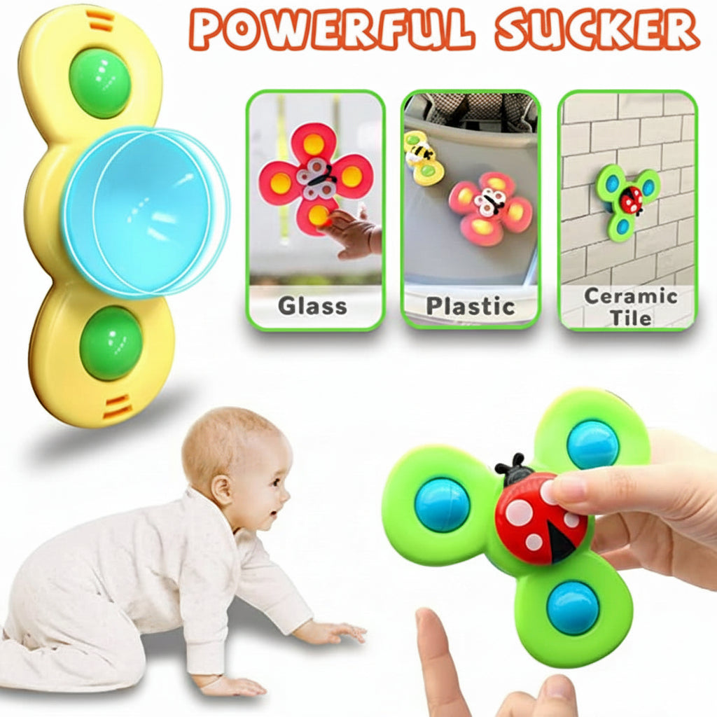 Baby Spinner Baby Toy Suction Spinner Sensory Toy Bath High Chair – DecorsDeluxe