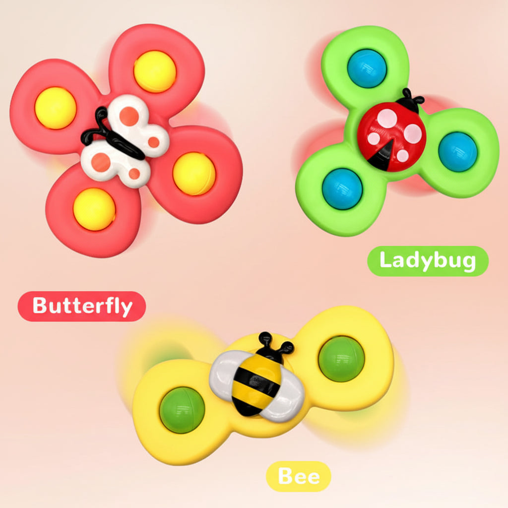 Baby Toy Suction Spinner Sensory Toy Bath High Chair