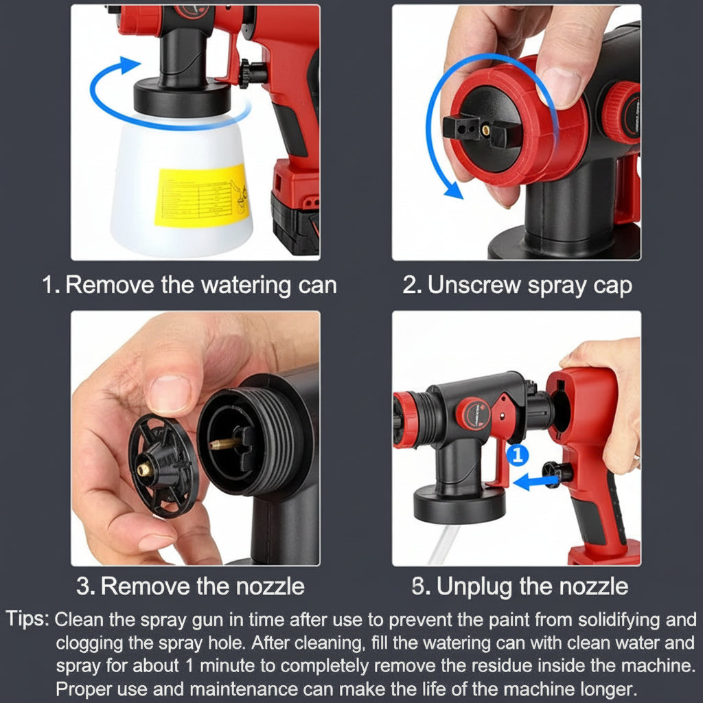 Paint Sprayer Cordless Electric Spray Gun Fast DIY Painting