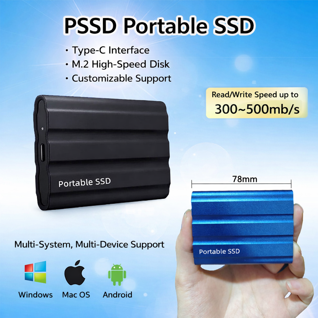 כונן חיצוני SSD התקן אחסון נייד מארז מתכתי