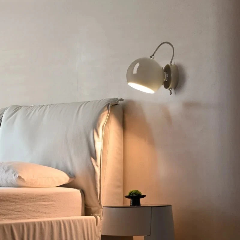 Nordic Cream Wall Lamp | Adjustable Dome Light