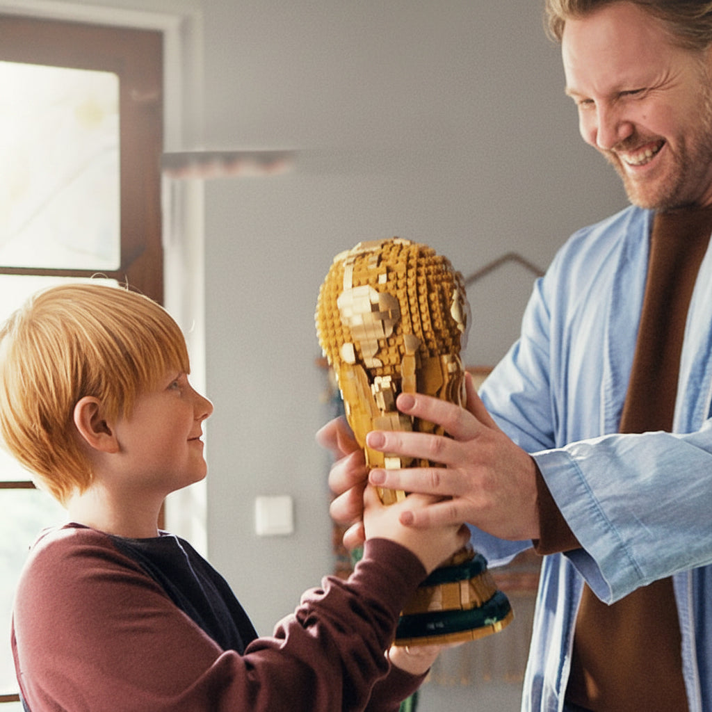Decoração de Troféu Taça do Mundo Futebol Ouro Prémio de Exposição em Plástico