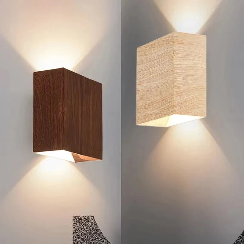 Nordic LED Wall Lamp | Minimalist Wood-Grain Sconce