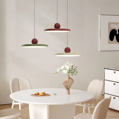 Lampada a Sospensione Disco Volante Nordico | Lampada da Soffitto LED Stile Crema