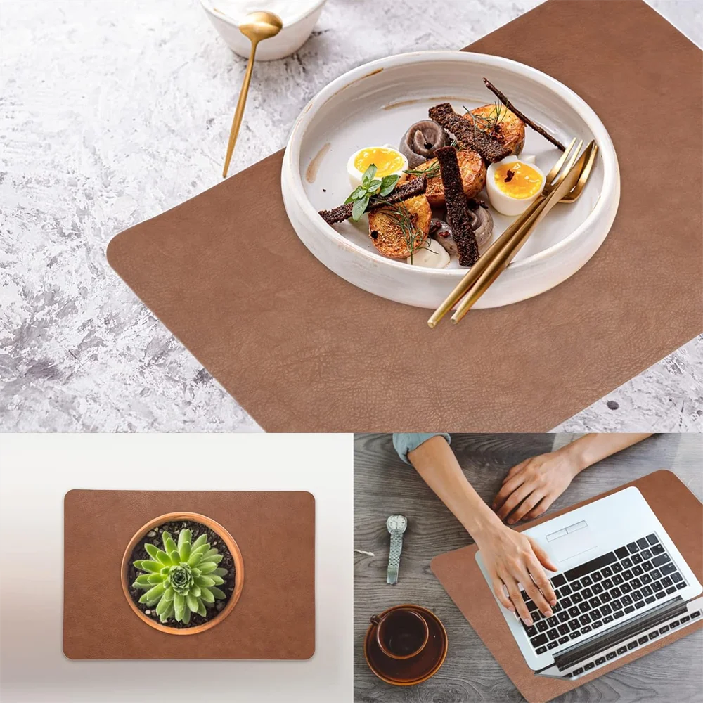 DuoMat | Double-Sided Faux Leather Placemats | Heat Resistant & Waterproof