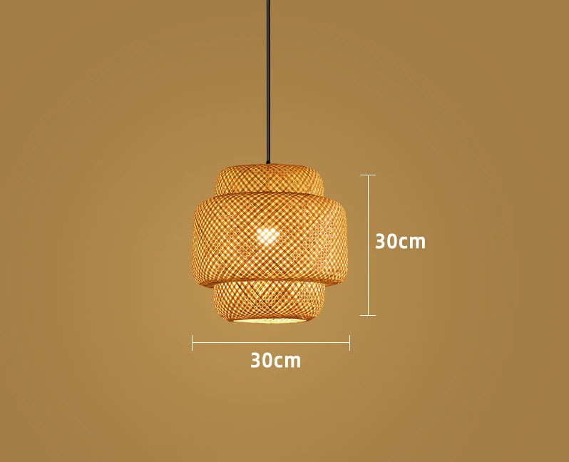 Natural Bamboo Pendant Lamp | Handwoven Rattan Light Fixture