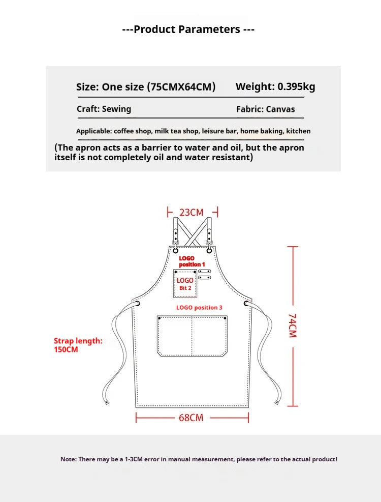 ProWear | Șorț de bucătărie din pânză | Pentru bucătari și îmbrăcăminte de lucru unisex