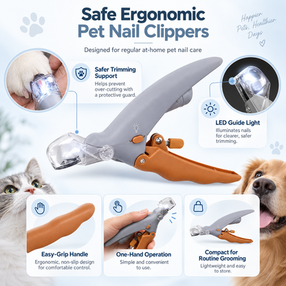 Corta-unhas para animais de estimação seguros e ergonómicos, com design de fácil aderência