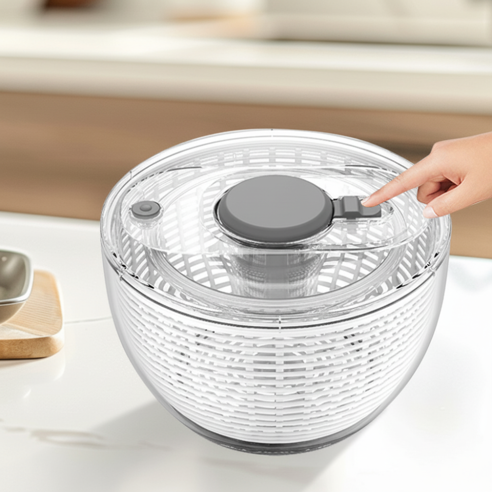 Centrifuga per insalata con pompa manuale e ciotola per asciugare verdure