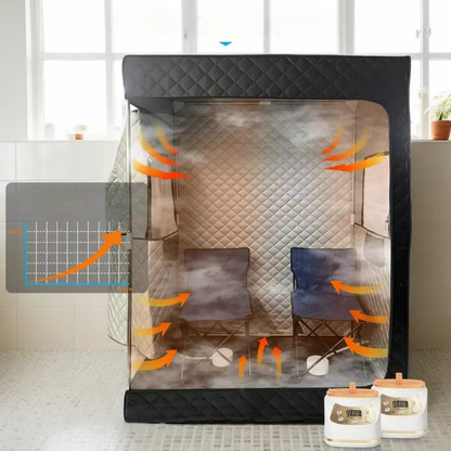 Carpa de sauna portátil para el hogar con silla de vapor y control de temperatura