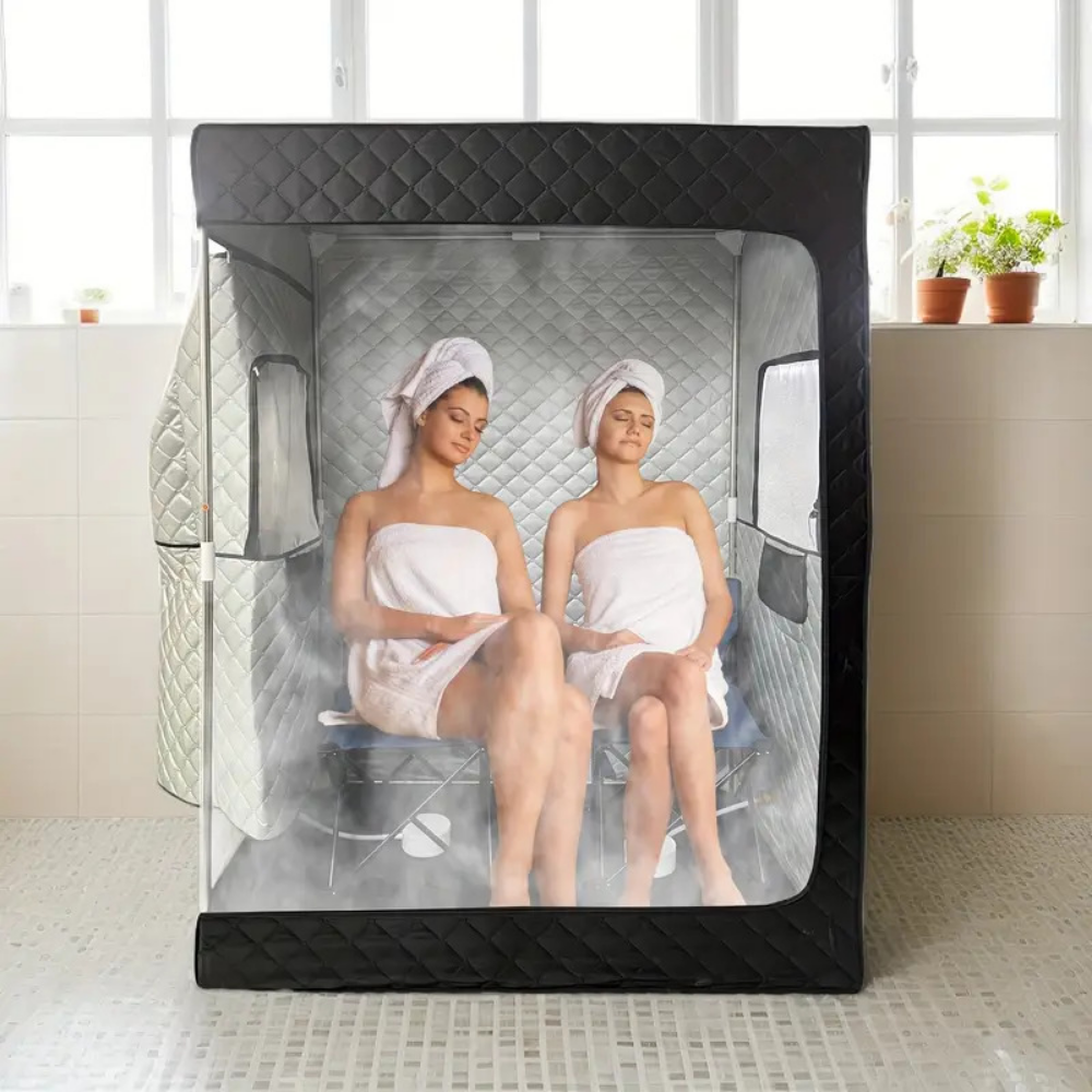 Carpa de sauna portátil para el hogar con silla de vapor y control de temperatura