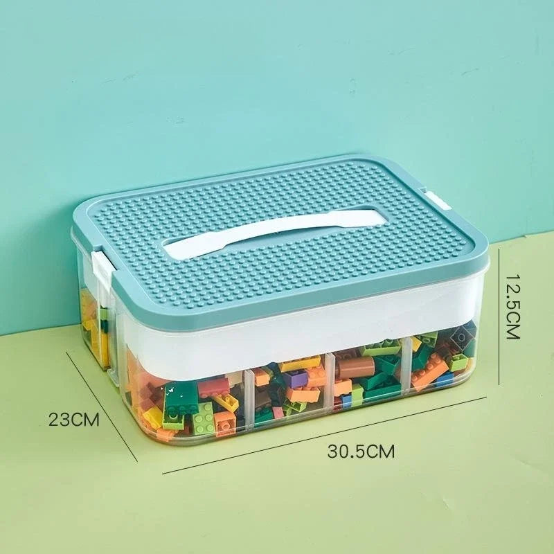 Plastic Lego Storage Box | Building Block Organizer with Sorting Compartments – Kids Puzzle & Toy Storage Container