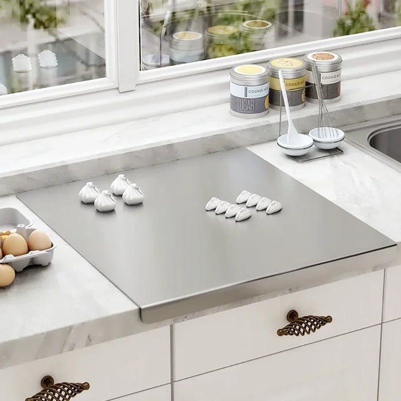 Stainless Steel Chopping Board | Double-Sided Cutting & Kneading Panel – Durable Kitchen Tool