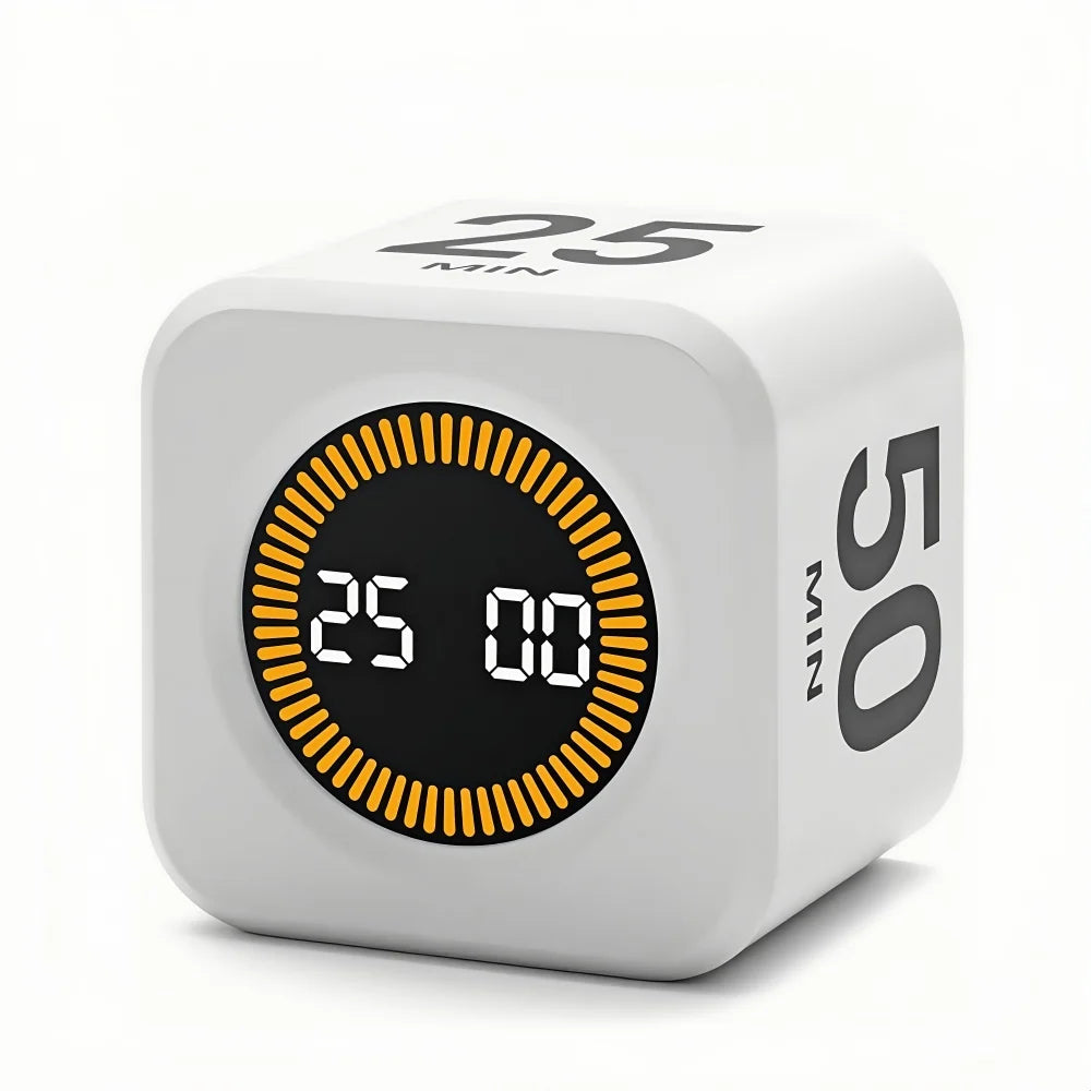 Digital Kitchen Timer | LED Visual Cube with 4 Preset Countdown Options – Cooking, Baking & Meal Prep Timer