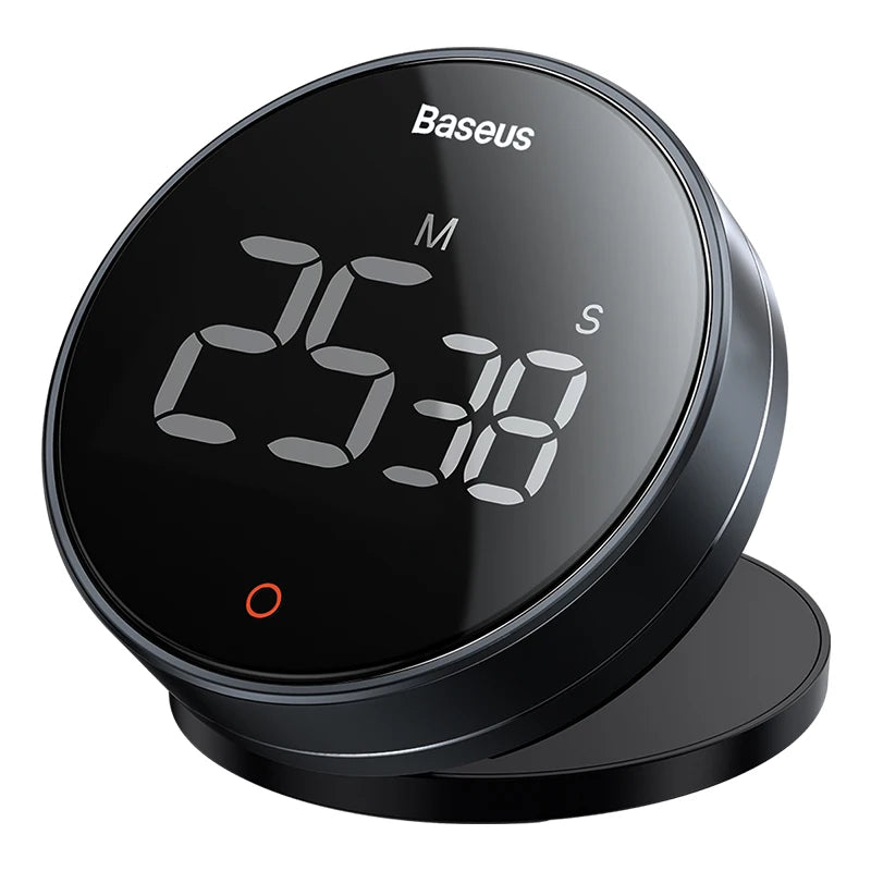 Baseus Digital Kitchen Timer | Magnetic Countdown Alarm with Large LED Display – Cooking, Baking & Study Stopwatch