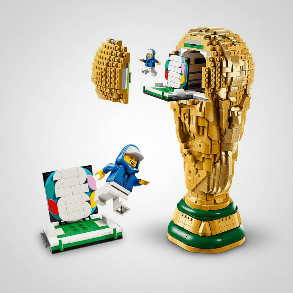 Decoração de Troféu Taça do Mundo Futebol Ouro Prémio de Exposição em Plástico
