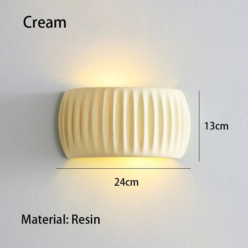 French Resin Wall Lamp | Textured Modern Sconce