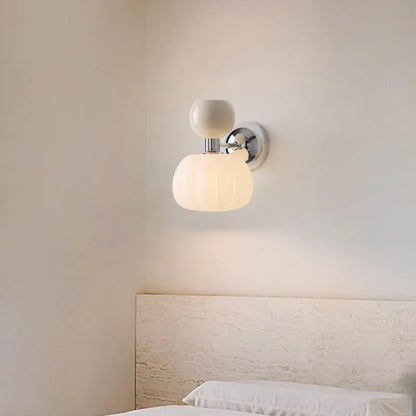 Lámpara de Pared Calabaza Nórdica | Aplique Moderno de Vidrio y Metal