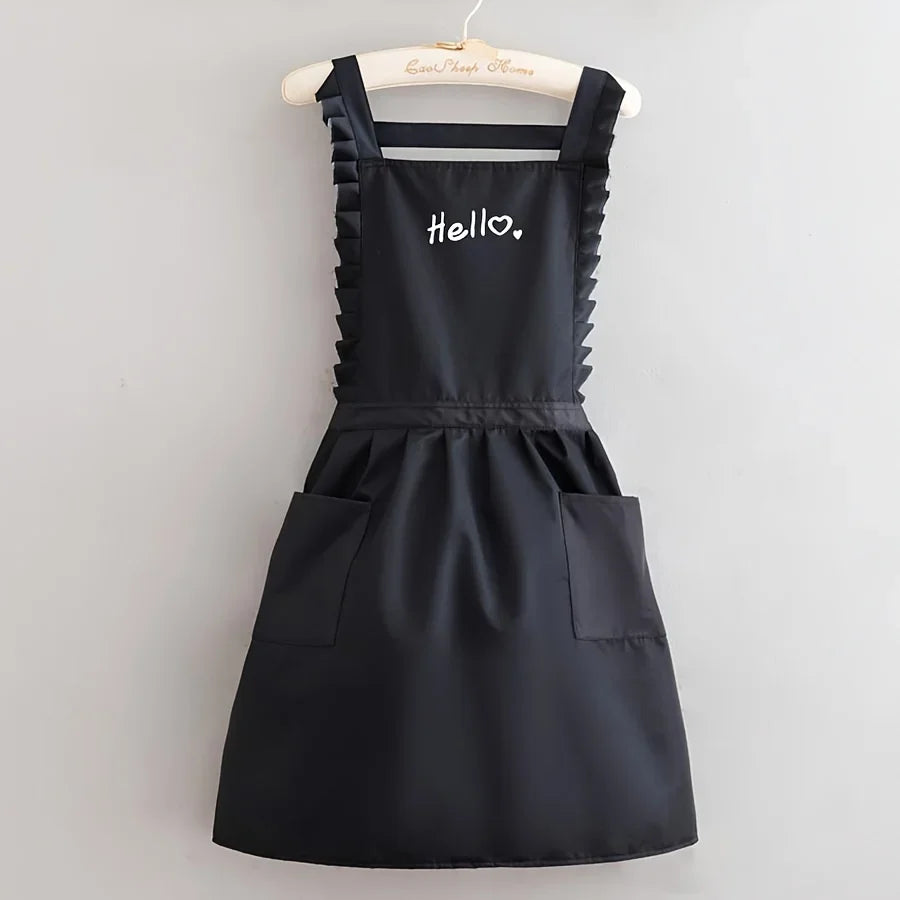 FloraBelle | Princess Style Waterproof Apron | Floral Work Uniform