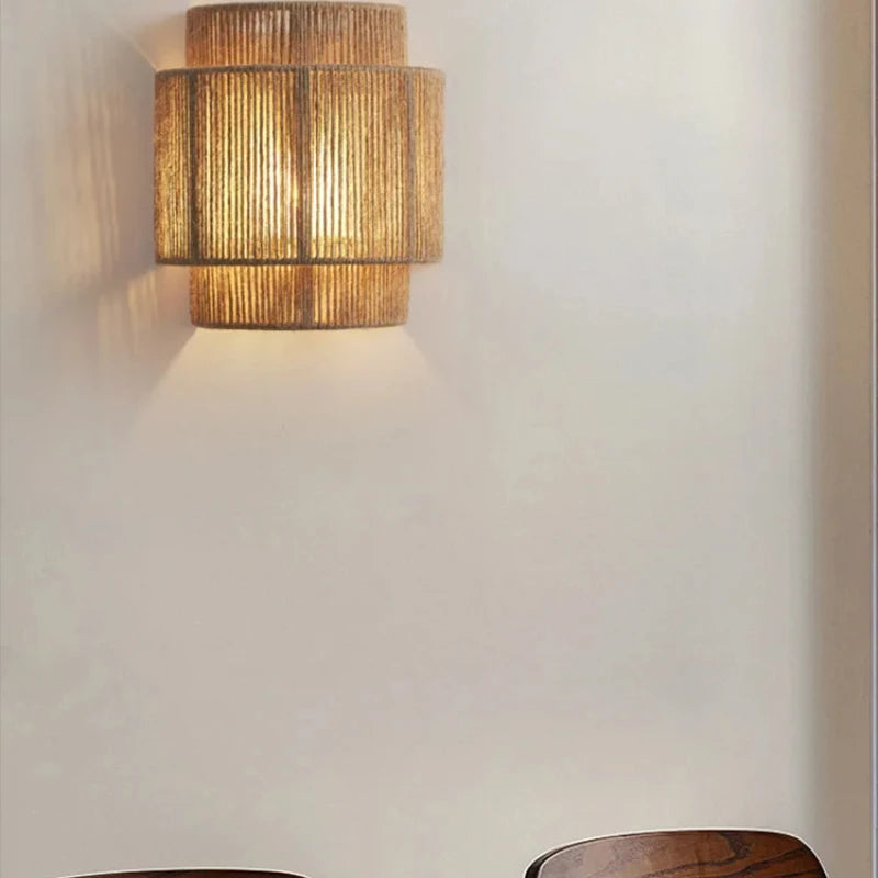 RattanGlow | Handwoven Rattan Wall Lamp