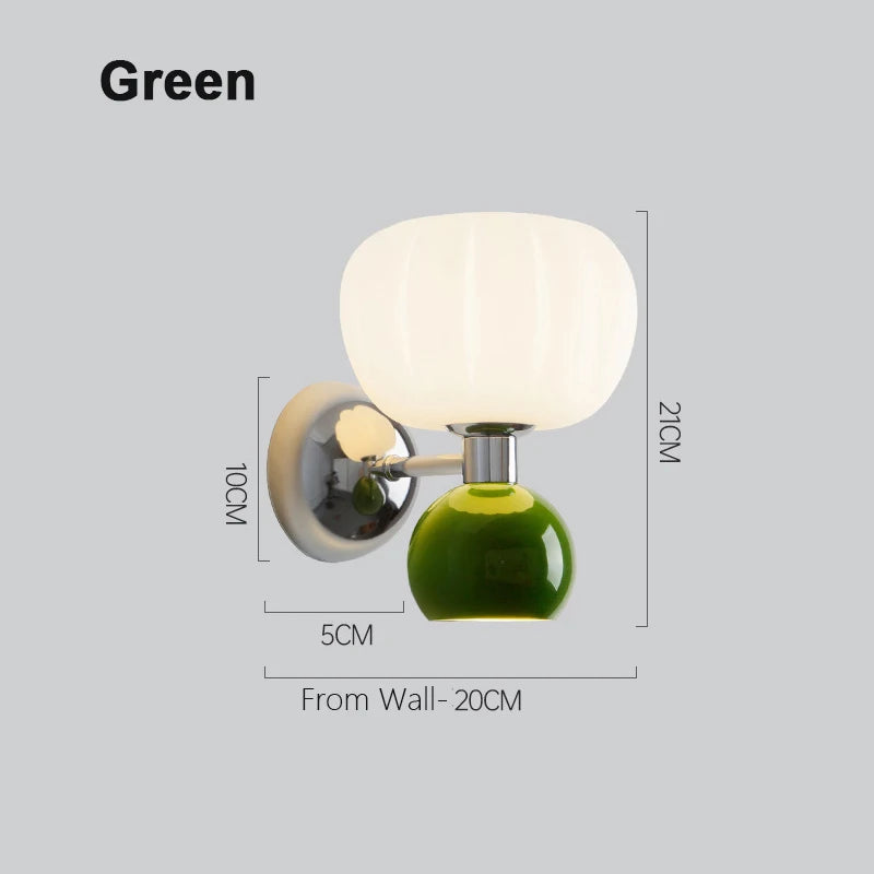 Nordic Pumpkin Wall Lamp | Modern Glass & Metal Sconce
