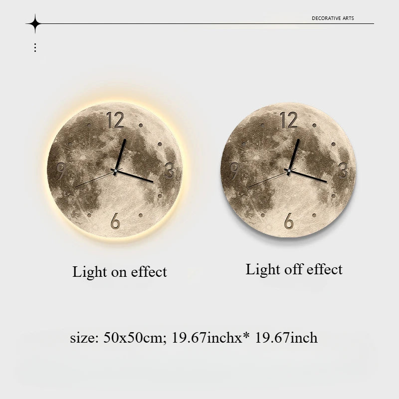 Lunar LED Wall Clock | Illuminated Moon Design