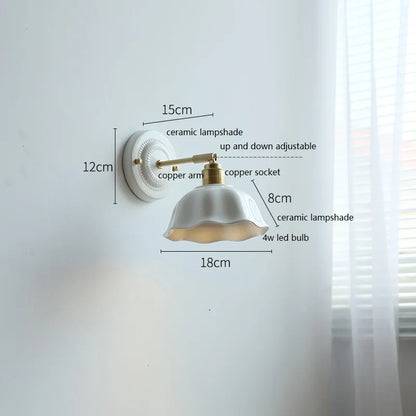 Nordic Cream Ceramic Wall Lamp | Vintage Elegance for Modern Homes
