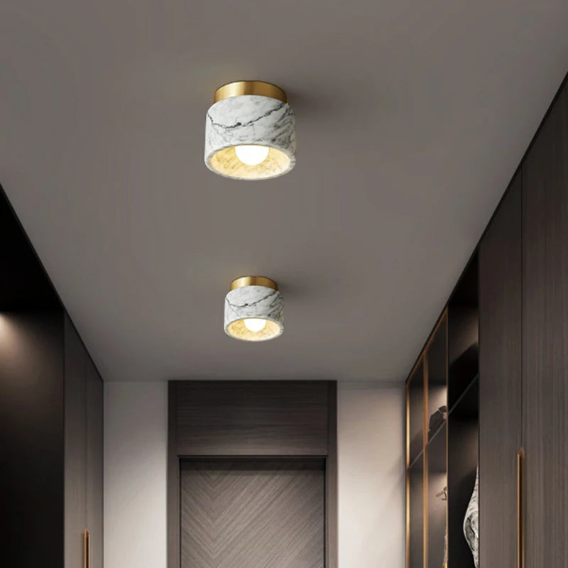Nordische Marmor-Deckenleuchte | Moderner Downlight mit Steinoptik