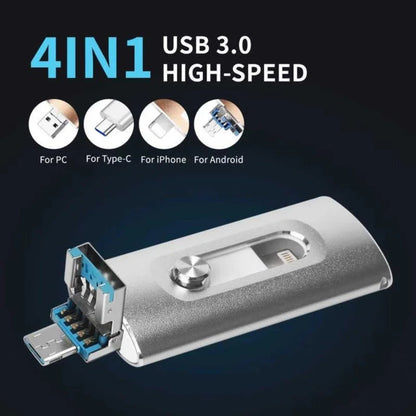 Ekstern Harddisk Bærbar SSD 4 i 1 USB 3.0 OTG Flashdrev