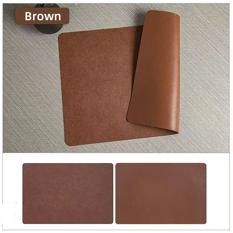 DuoMat | Double-Sided Faux Leather Placemats | Heat Resistant & Waterproof