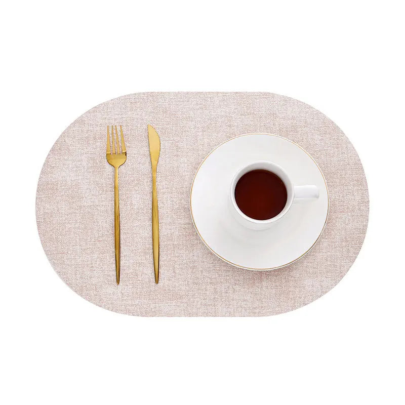 LinoMat | Oval Faux Leather Placemats | Heat Resistant &amp; Non-Slip