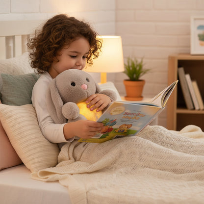 Kuscheltier Hase Plüsch Atmend Schlafhilfe Entspannung Kinder