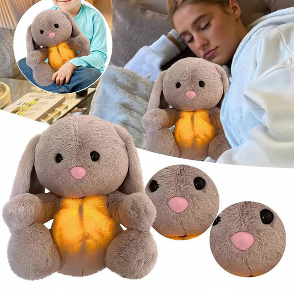Kuscheltier Hase Plüsch Atmend Schlafhilfe Entspannung Kinder