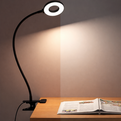 Desk Lamp Clip Flexible LED Reading Light 3 Color Modes