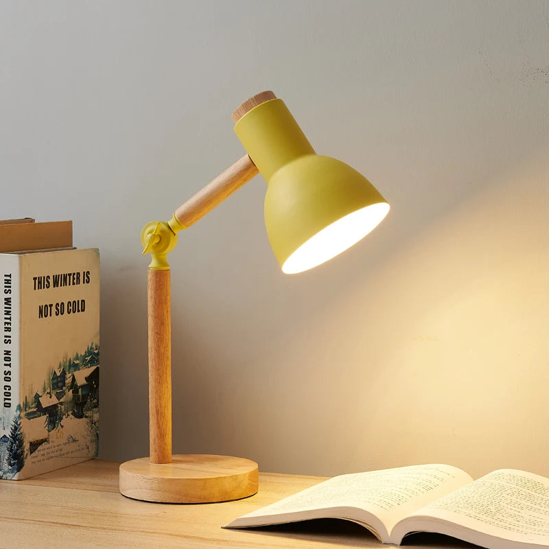 Nordic Wooden Desk Lamp | Adjustable Modern Table Light