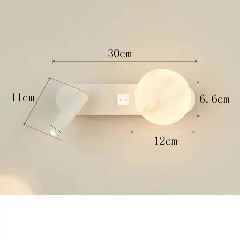 LunarBeam Candeeiro de Parede Duplo | Design Moderno Nórdico para Mesa de Cabeceira