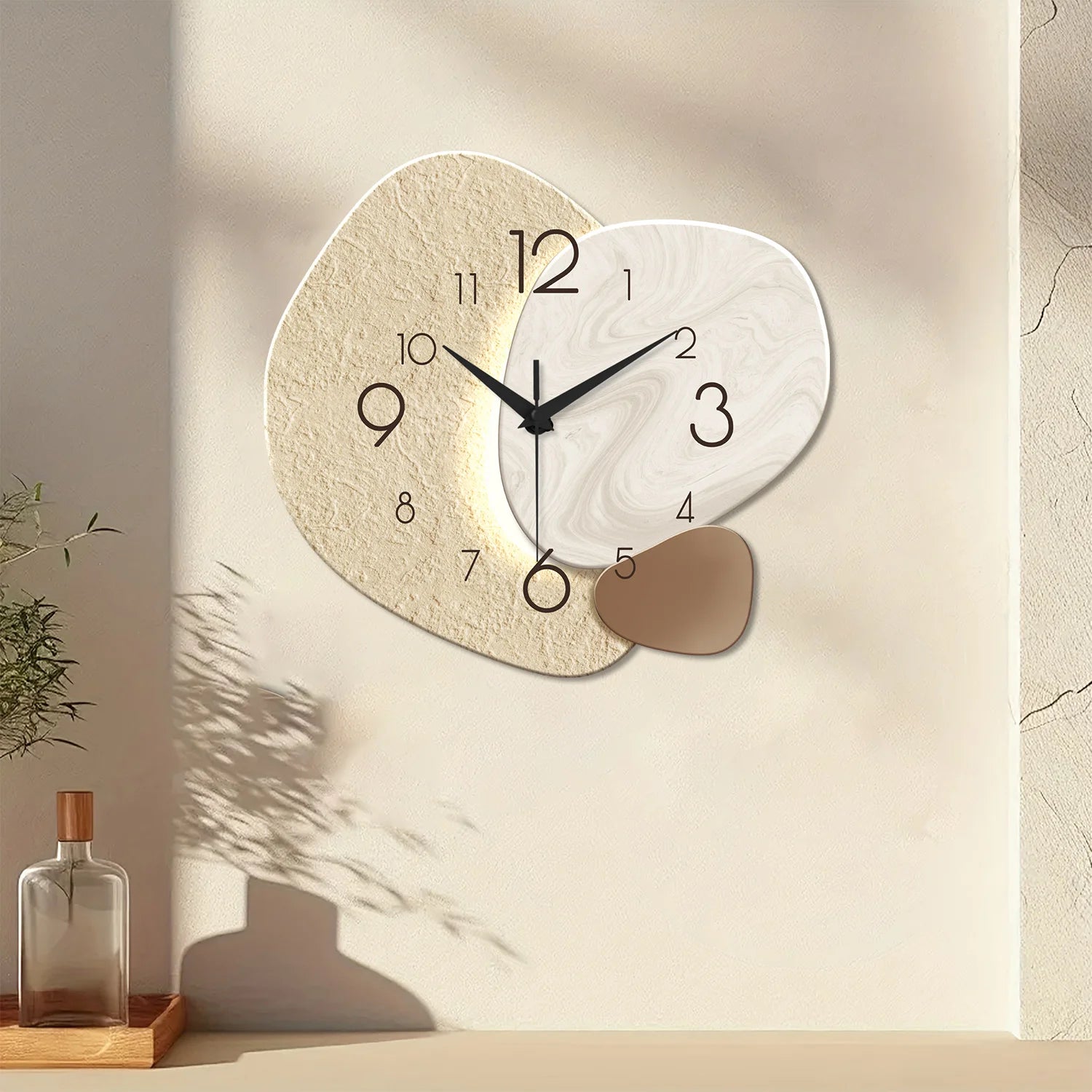 TempoStone | Modern Simple Wall Clock | Silent Quartz Design
