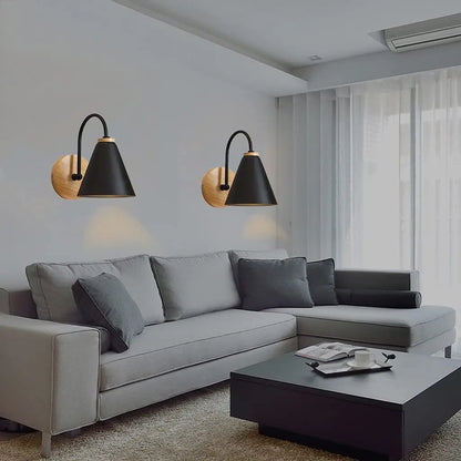 Nordic Beam | Skandinavische Wandlampe aus Holz und Eisen