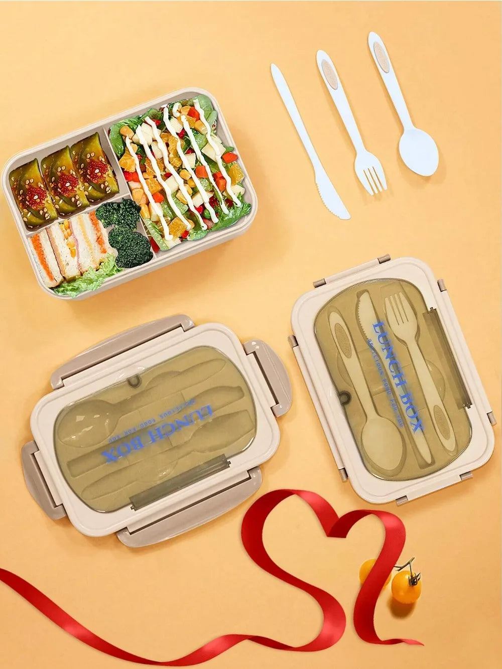 MealMate | Bento Lunch Box with Utensils | 4 Compartments & Leak-Proof Design