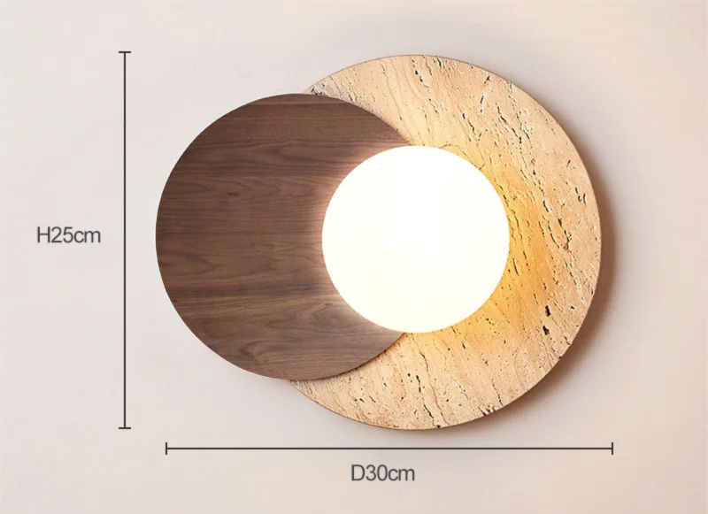 Lampă de perete din piatră Wabi-Sabi | Design modern cu textură naturală