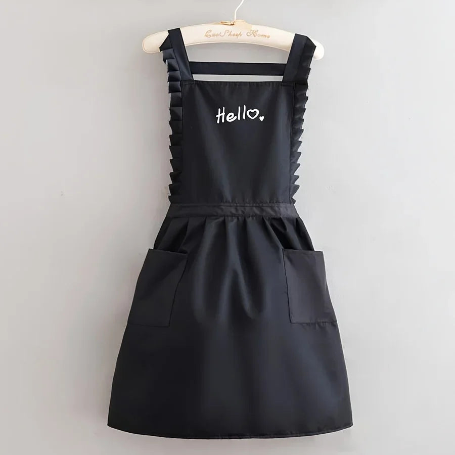 FloraBelle | Princess Style Waterproof Apron | Floral Work Uniform