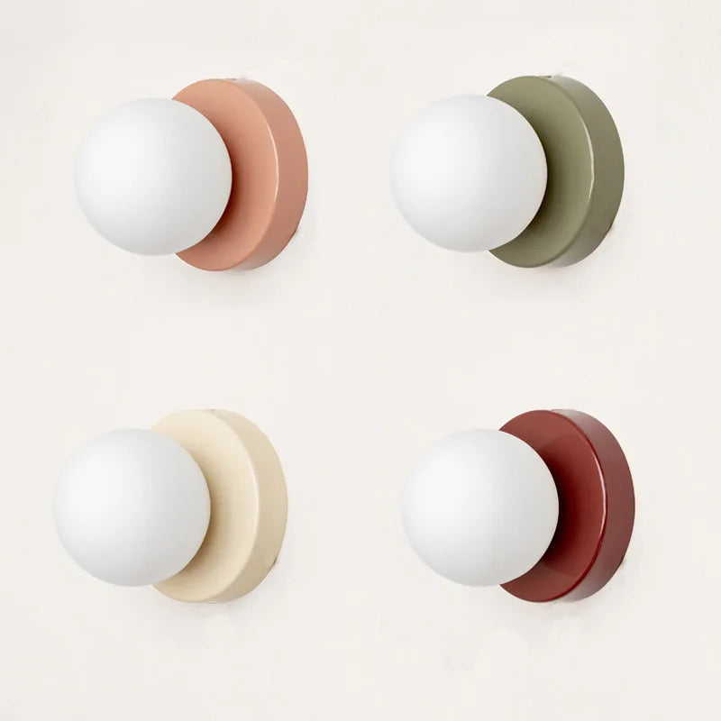 Lampă de perete LED Macaron | Aplica modernă din sticlă colorată