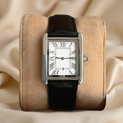 Reloj clásico de vestir para hombre, cuadrado, analógico, estilo retro