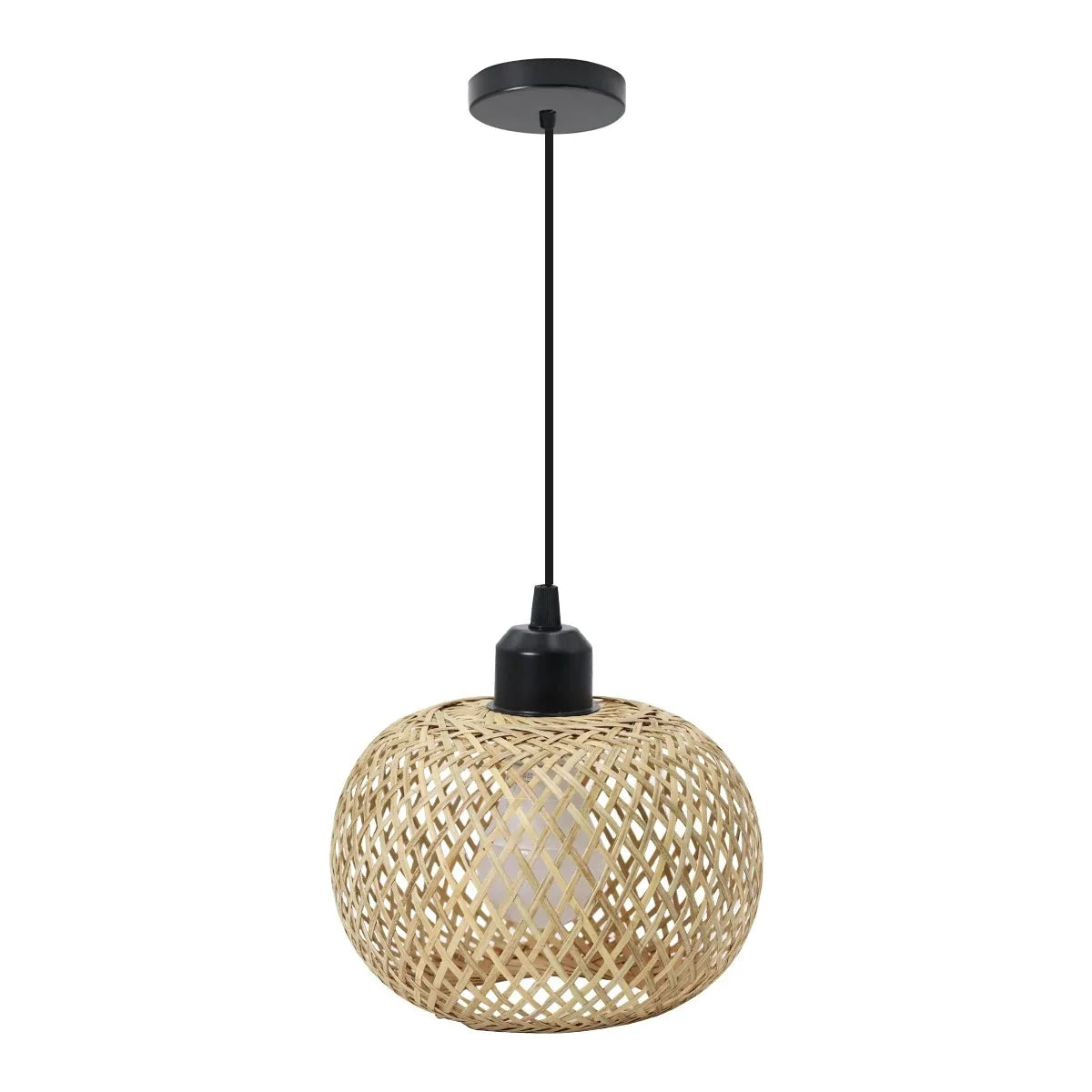 Lampada da soffitto Natura Bamboo | Lampada LED in rattan intrecciato a mano